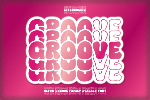 Retro Groove Stacked: The Bold Typeface Reviving Groovy Aesthetics for Modern Design