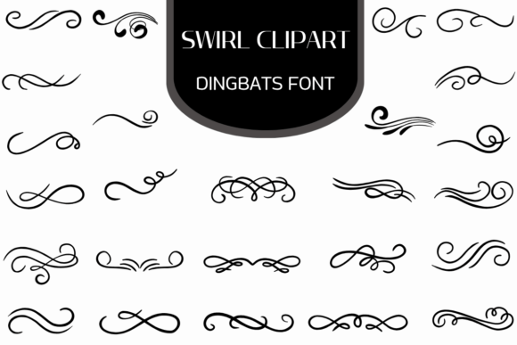 Swirl Clipart: Elevate Designs with Elegant Dingbat Fonts
